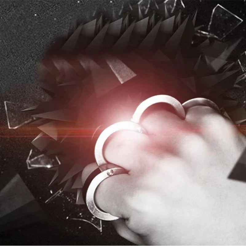 Stainless steel folding four-finger glass breaker