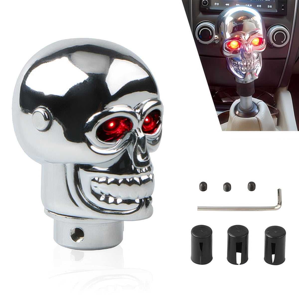Skull-shaped universal alloy shift knob
